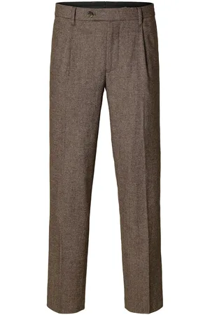 SELECTED Slh196-Straight Alberto Wool Pant Brown