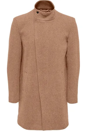 Only & Sons Onsjustin Highneck Wool Coat Otw Cs Beige