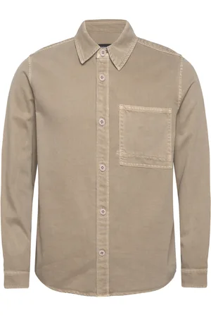 Denham Mens Shirt Long Sleeve Leisure Beige