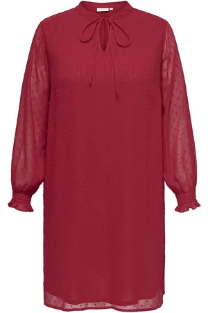 ONLY Carhilda L/ S Blk Dress Wvn Red