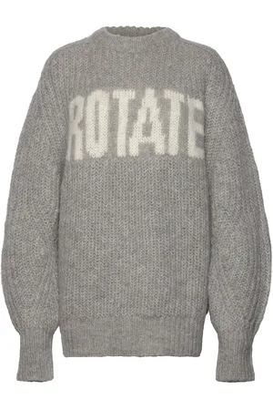 ROTATE Knitted Logo Sweater Grey