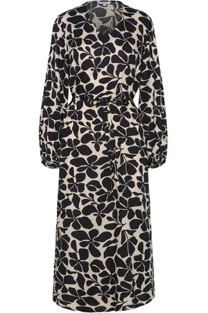 BUBBLEROOM Brynlee V-Neck Viscose Dress Black