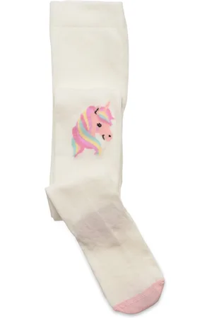 Lindex Tights Sg Cotton Unicorn Knee White