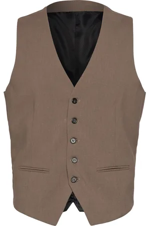 Lindbergh Mens Waistcoat For Suit Brown