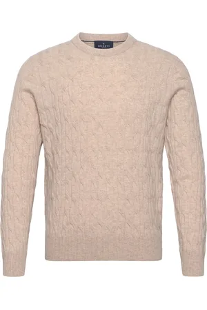 Hackett Lw Cable Crew Beige