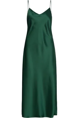 Ralph Lauren Satin Midi Slip Dress Green