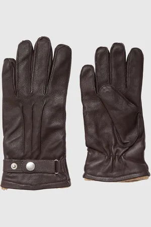 SELECTED Slhpoul Leather Gloves Brown