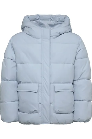 MANGO Padded Anorak With Shearling Lining Blue
