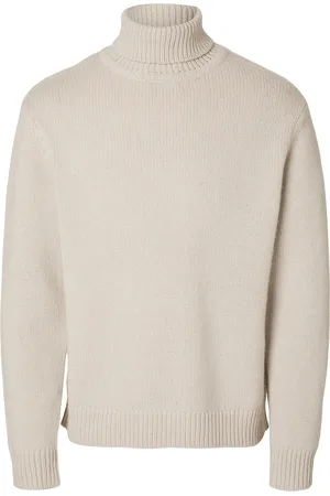 SELECTED Slhcody Ls Knit Relaxed Roll Neck Cream