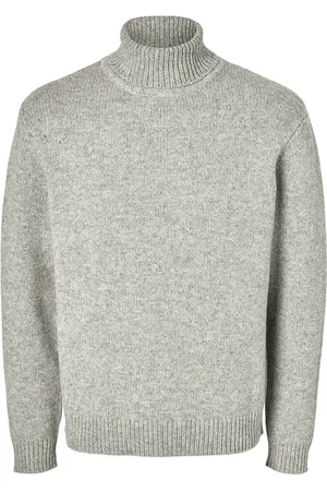 SELECTED Slhcody Ls Knit Relaxed Roll Neck Grey