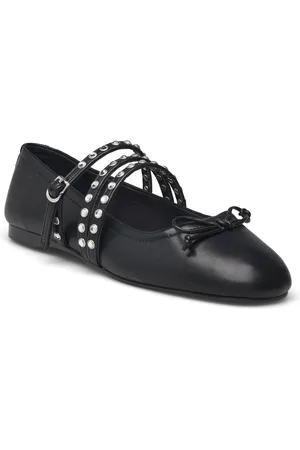 MANGO Studded Ballet Flats With Straps