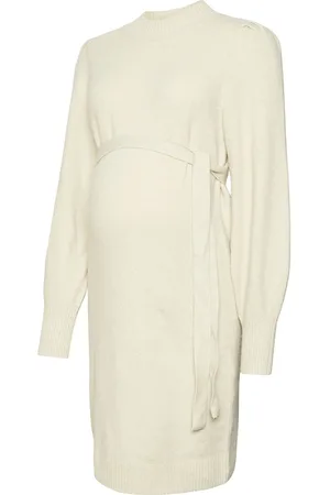 Mama;licious Mlraquel L/S Roll Neck Knit Abk Dress Beige