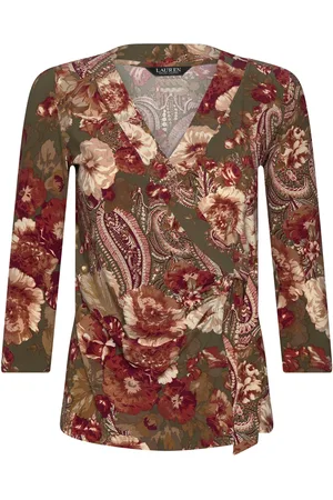 Ralph Lauren Floral Stretch Jersey Top Khaki
