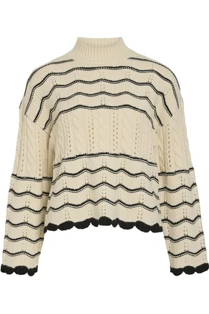 VILA Viovirina High Neck L/S Cable Knit Top Beige