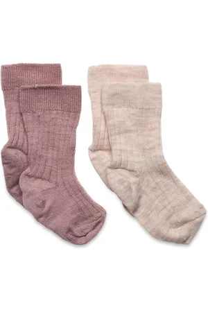 Lindex Sock 2 P Wool Knit Pink
