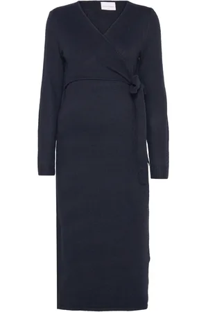 Mama;licious Mlfie Tess L/S Knit Midi Dress 2F Navy