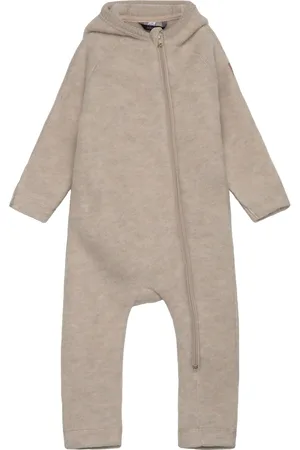Mikk-Line Wool Baby Suit W Ears Beige