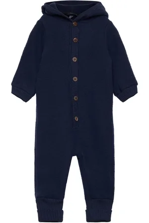 Mikk-Line Wool Baby Suit W. Hood Navy