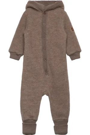 Mikk-Line Wool Baby Suit W. Hood Brown