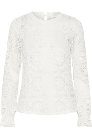Cream Crtiley Lace Blouse White