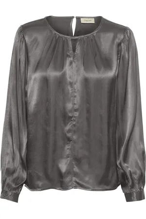 Cream Crviria Long Sleeve Blouse Silver