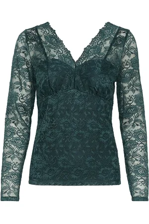 Cream Crglaze Blouse W. Lining Green
