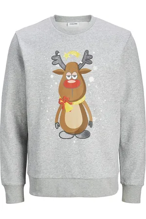 JACK & JONES Jjxmas Jolly Sweat Crew Neck Grey Jack & J S