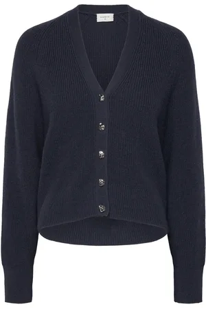 Dante 6 Kyle Cropped Rib Cardigan Navy