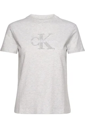 Calvin Klein Chenille Monologo Regular Tee Grey