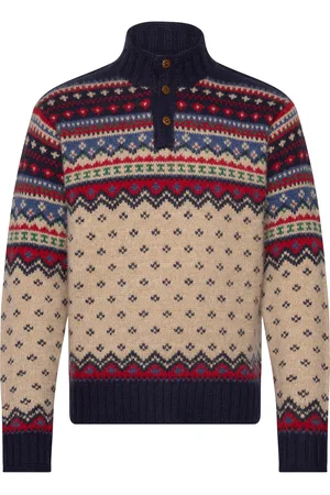 Ralph Lauren Nordic-Inspired Wool-Blend Sweater Navy