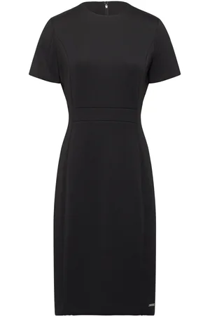 Calvin Klein Neoprene Scuba Colorblock Dress Black