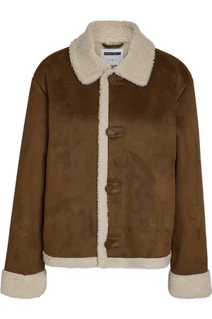 Noisy May Nmdila L/S Short Shearling Jacket Brown