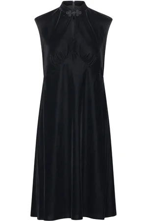 Ralph Lauren Velvet Cap-Sleeve Dress Black