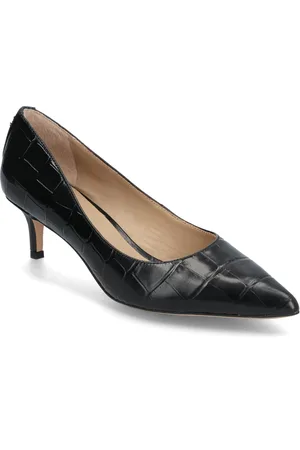 Ralph Lauren Adrienne Crocodile-Embossed Leather Pump