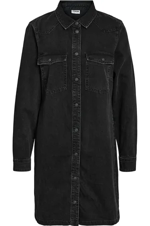 Noisy May Nmnew Signe L/S Denim Dress Vi001Bl Noos Black