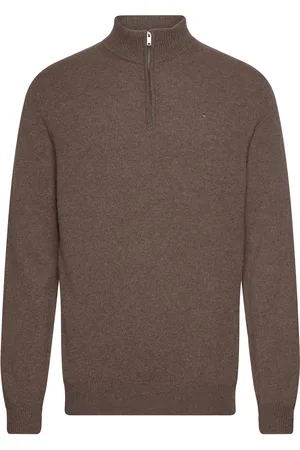Hackett Lambswool Hzip Brown