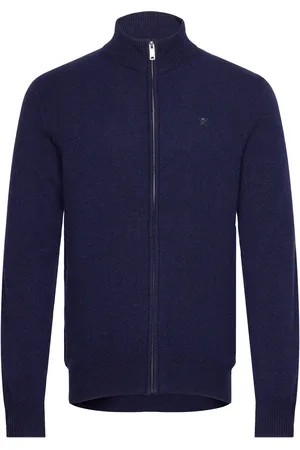Hackett Lambswool Fzip Navy