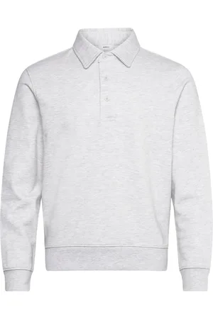 MANGO 100% Cotton Polo Sweatshirt Grey