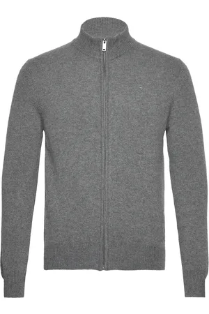Hackett Lambswool Fzip Grey