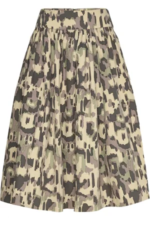 Rabens Saloner Cyber Drill Full Skirt - Silke Khaki Rabens Sal R