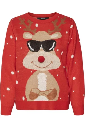 VERO MODA Vmnewtinsel Ls O-Neck Blouse Xmas Red