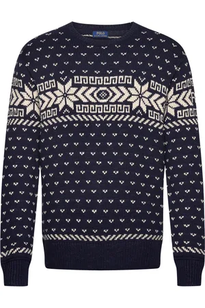 Ralph Lauren Snowflake Cotton-Cashmere Sweater Navy