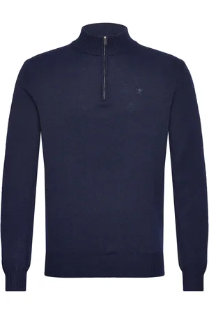 Hackett Lambswool Hzip Navy