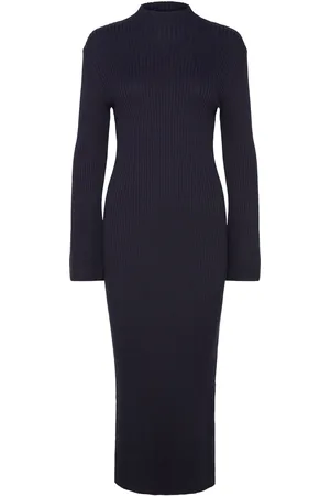 French Connection Lolly Mari Flare Slv Dress Navy