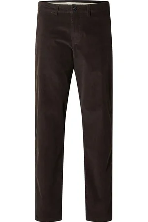 SELECTED Slh196-Straight Miles Cord Pants W Noos Brown