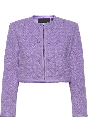 ROTATE Boucle Crop Jacket Purple