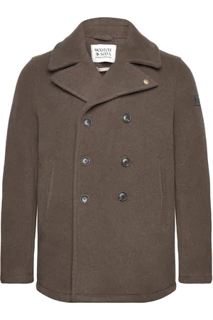 Scotch&Soda Wool Blend Peacoat Brown
