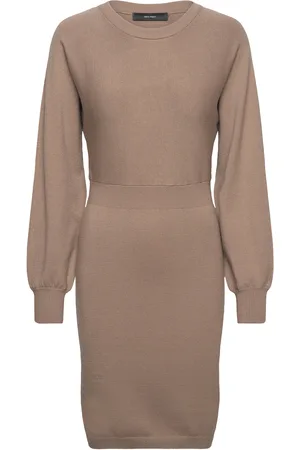 VERO MODA Vmhollykaris Ls O-Neck Dress Ga Boo Beige