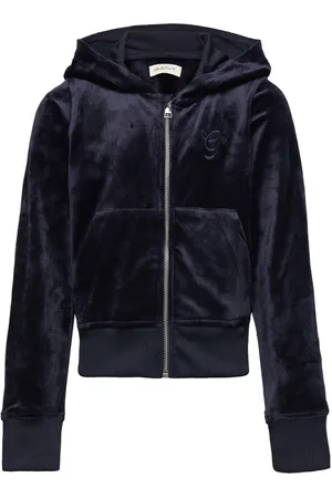 GANT Velour Zip Hoodie Navy