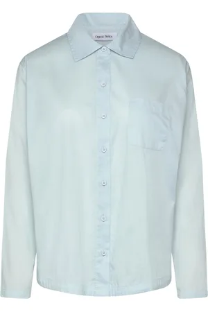Organic Basics Core Sleep Poplin Shirt Blue